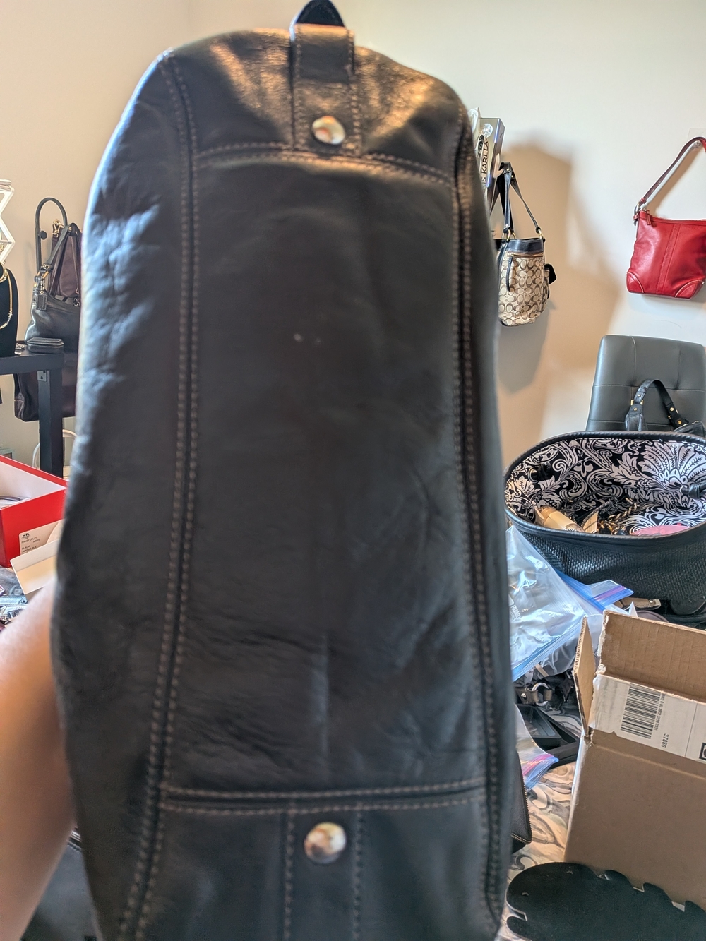 Coach Madison Sabrina Satchel - Metallic Silver Leather - Picture 11 of 15